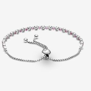 pandora pink/clear gems adjustable bracelet